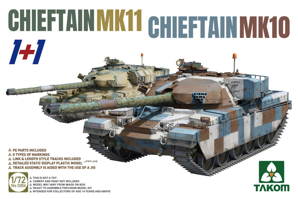 Takom 5006 1/72 Chieftain MkII & Chieftain Mk10 1+1 Kit Set