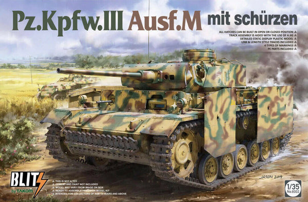 Takom 8002 1/35 Pz.Kpfw.III Ausf.M mit Schurzen