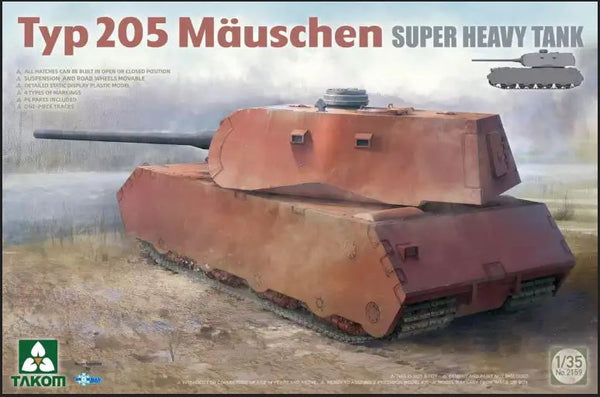 Takom 2159 1/35 Typ 205 M≈†uschen Super Heavy Tank
