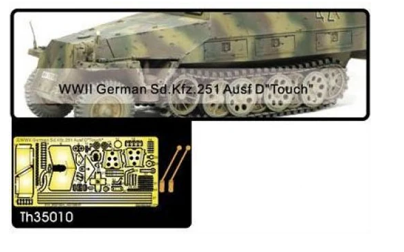 AFV Club TH35010 1/35 WWII German Sd. Kfz. 251 Ausf. D "Touch" - Machine Gun Shield & Tool Buckles