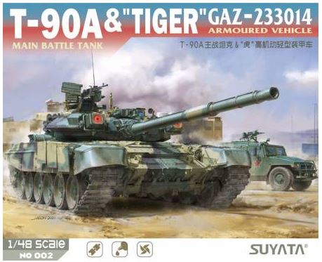 Suyata N002 1/48 T-90A Main Battle Tank & Tiger Gaz-233014 Armoured Vehicle