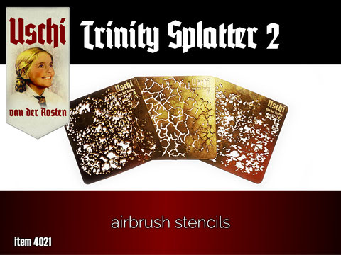 Uschi Van Der Rosten 4021 TRINITY 2 SPLATTER Airbrush Stencil Set