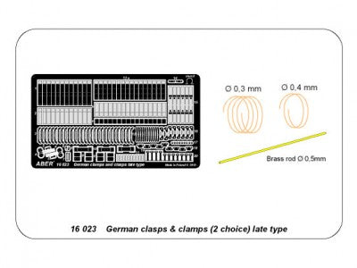 ABER 16023 1/16 German Clamps & Clasps - Late Type