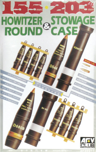 AFV Club 35017 1/35 155/203mm Howitzer Rounds & Case