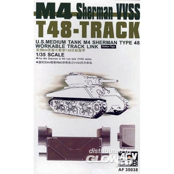 AFV Club 35038 1/35 T48 Track for M4 Sherman/M3 LEE VVSS Series (Workable)