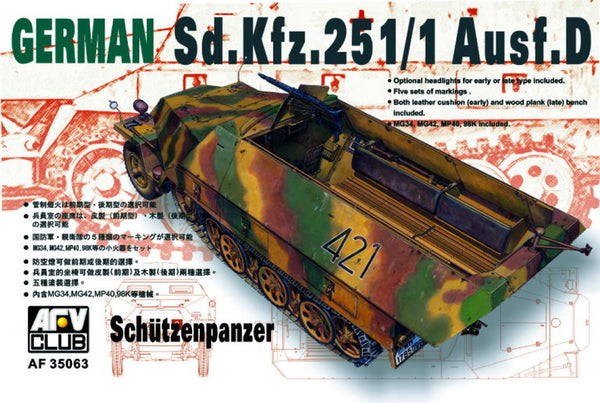 AFV Club 35063 1/35 German Sd.Kfz. 251/1 Ausf.D Half-Track