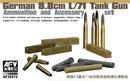AFV Club 35072 1/35 GERMAN 8.8cm L/71 Tank Gun Ammunition & Accessories Set