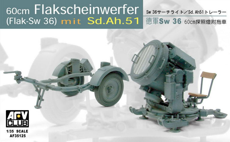 AFV Club 35125 1/35 German SW-36 60cm Searchlight with SD.AH.51 Trailer