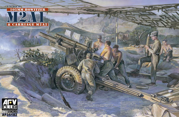 AFV Club 35182 1/35 U.S. WWII Late Version 105mm Howitzer M2A1 & Carriage M2A2