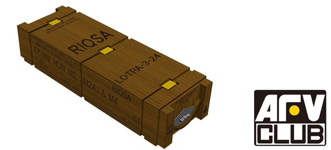 AFV Club 35184 1/35 AMMUNITION CRATES AND CONTAINERS FOR 105mm HOWITZER(M101/M101A1/M2A1)