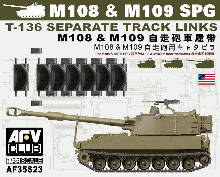 AFV Club 35S23 1/35 T-136 Track for M108/M109 (Workable)