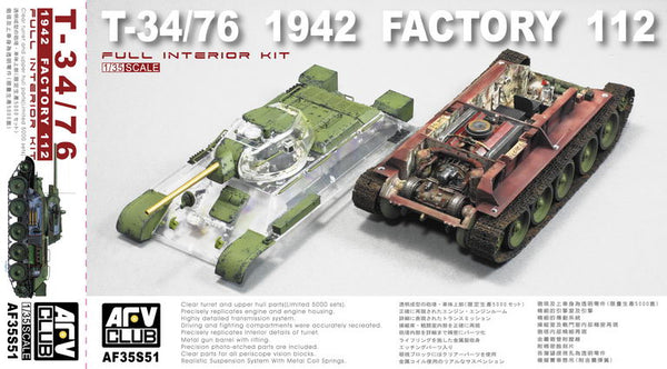 AFV Club 35S51 1/35 T-34/76 1942 Fatory 112 Full Interior Kit