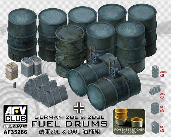 AFV Club 35266 1/35 German 20L & 200L Fuel Drums
