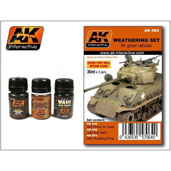 AK Interactive 064 Weathering Set for green vehicles
