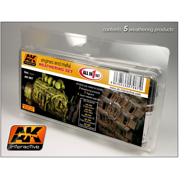AK Interactive 087 Engines and Metal Weathering Set
