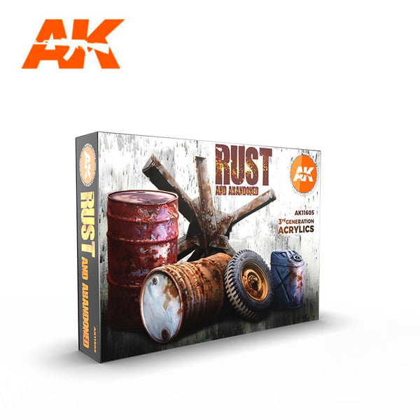 AK Interactive 11605 11605 Interactive Rust & Abandoned Acrylic Set