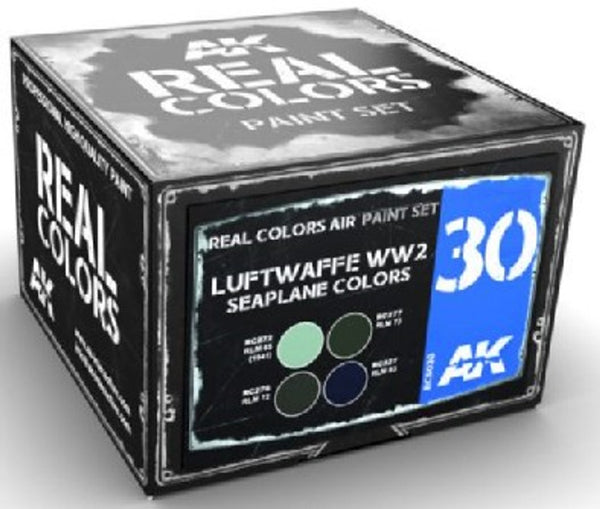 AK Interactive RCS030 Real Colors: Luftwaffe WWII Seaplane Set (4) 10ml bottles
