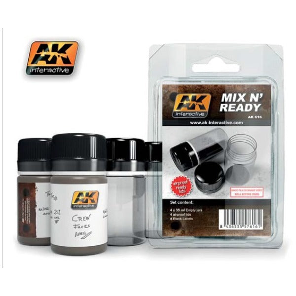 AK Interactive 616 Mix N' Ready 4 x 35ml Jars