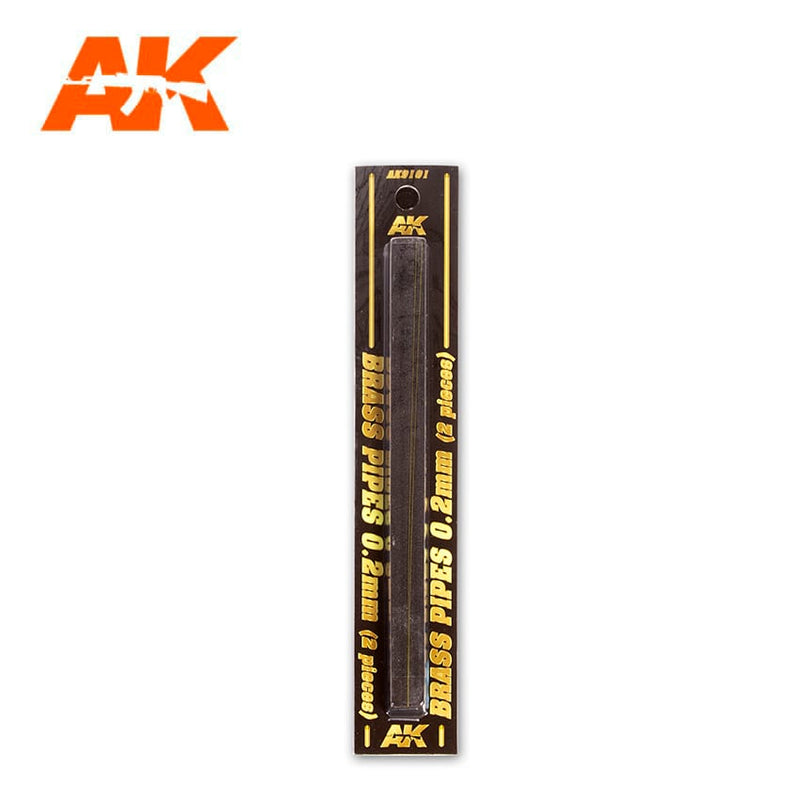 AK Interactive 9101 Brass Pipes 0.2mm, 2 Units