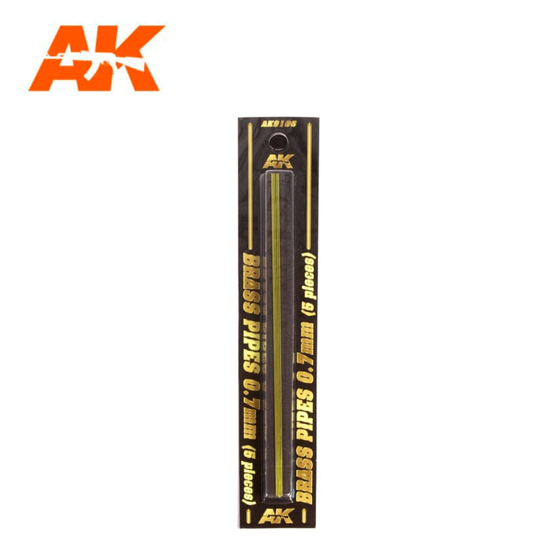 AK Interactive 9106 Brass Pipes 0.7mm, 5 Units