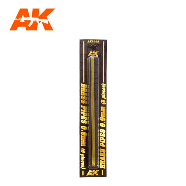 AK Interactive 9108 Brass Pipes 0.9mm, 5 Units