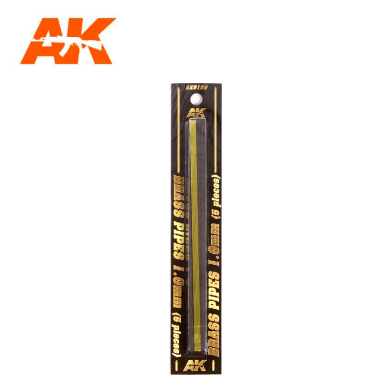 AK Interactive 9109 Brass Pipes 1.0mm, 5 Units