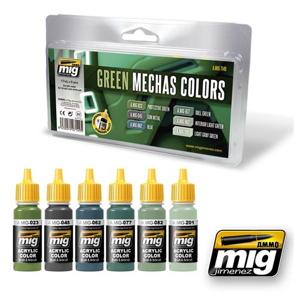 AMMO by Mig 7149 Green Mecha Color set