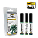 AMMO by Mig 7509 Oilbrusher Mecha Green Tones Set