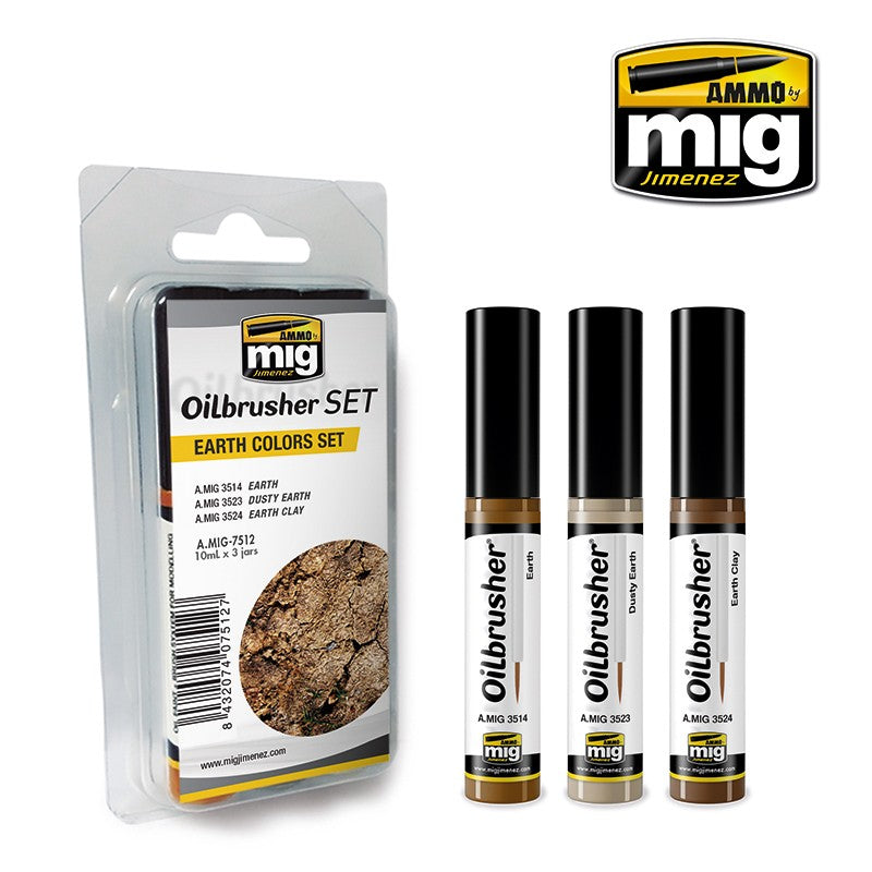 AMMO by Mig 7512 Oilbrusher Earth Colors Set