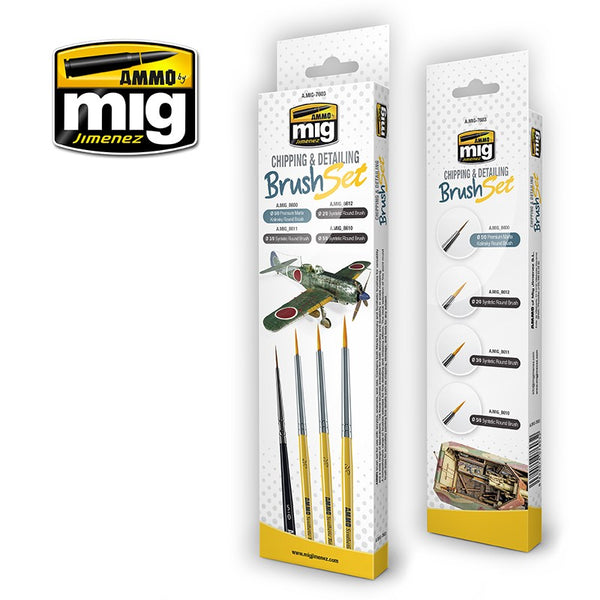 AMMO by Mig 7603 Chipping & Detailing Brush Set