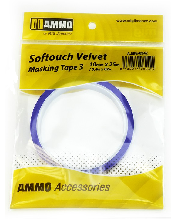AMMO by Mig 8242 Softouch Velvet Masking Tape #3 (10mm x 25m)