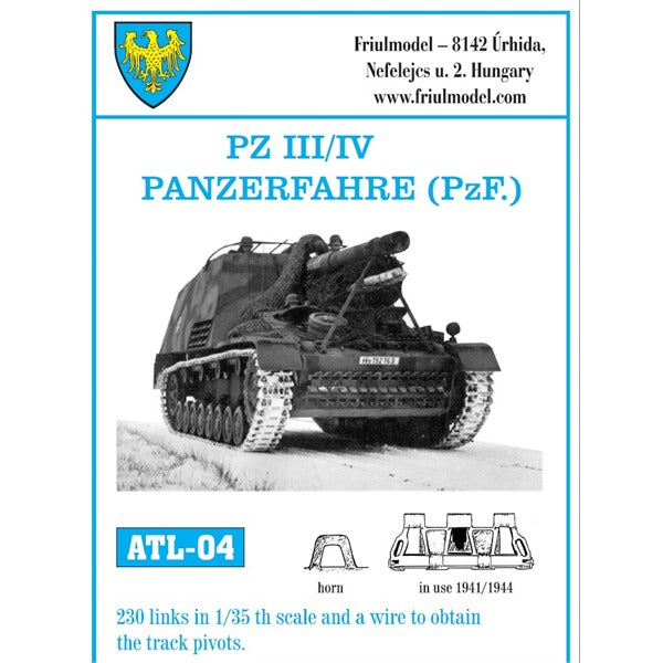 Friulmodel ATL-04 1/35 PZ III/IV / PANZERFAHRE (Pz.F.) tracks in use 1941-44