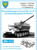 Friulmodel ATL-111 Versuchsflakwagen 8.8 cm Flak (41/37) auf Sonderfahrgestell (Pz.Sfl.IVc) tracks