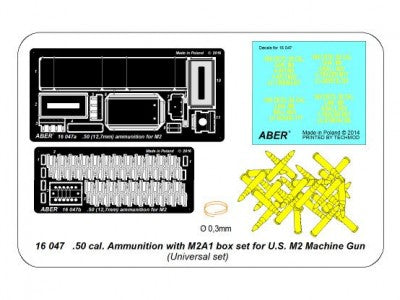 ABER 16047 1/16 .50 Cal. Ammunition with M2A1 Box Set for U.S. M2 Machine Gun
