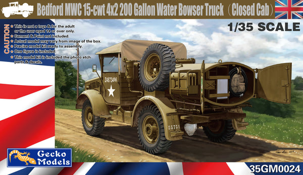 Gecko Models 35GM0024 Bedford MWC 15-cwt 4X2 200 Gallon Bowser Water Truck