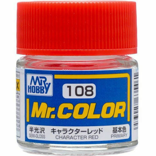 Mr. Hobby Mr. Color 108 - Character Red (Semi-Gloss/Primary) - 10ml