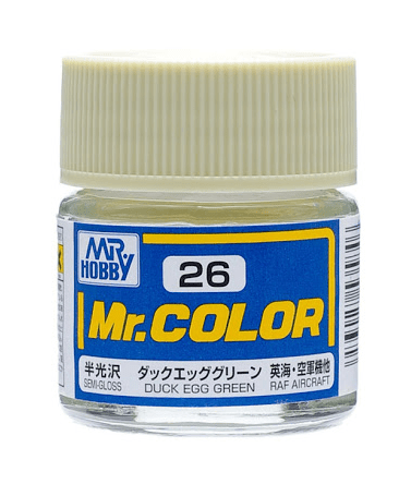 Mr. Hobby Mr. Color 26 - Duck Egg Green (Semi-Gloss/Aircraft) - 10ml