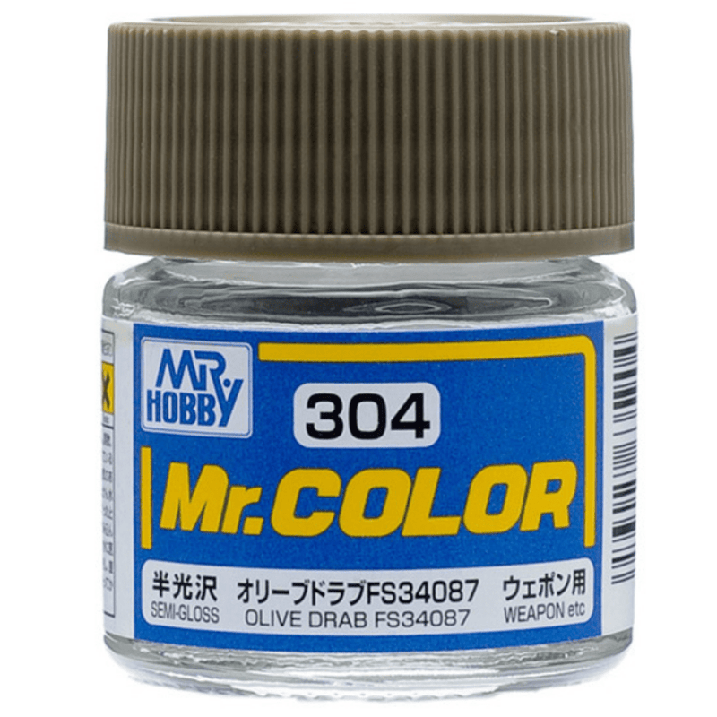 Mr. Hobby Mr. Color 304 - Olive Drab FS34087 (Semi-Gloss/Aircraft) - 10ml
