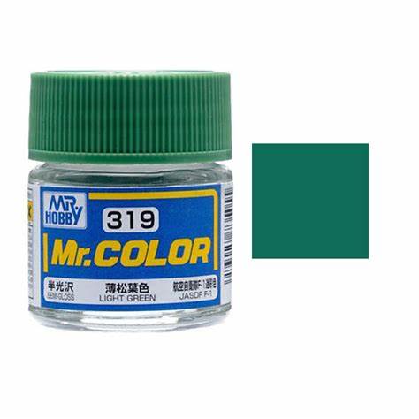 Mr. Hobby Mr. Color 319 - Light Green (Semi-Gloss/Aircraft) - 10ml