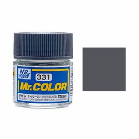 Mr. Hobby Mr. Color 331 - Dark Seagray BS381C 638 (Semi-Gloss/Aircraft) - 10ml