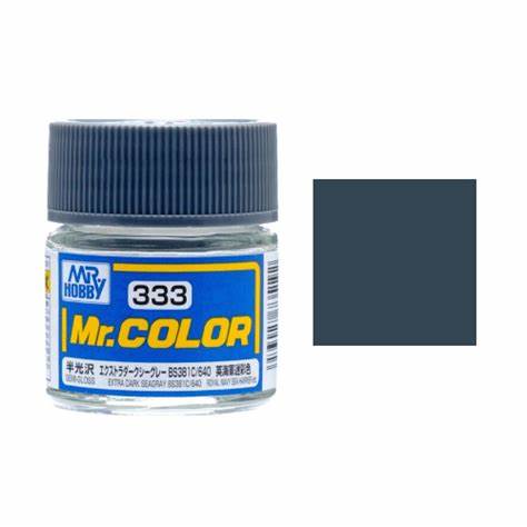 Mr. Hobby Mr. Color 333 - Extra Dark Seagray BS381C 640 (Semi-Gloss/Aircraft) - 10ml