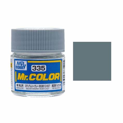 Mr. Hobby Mr. Color 335 - Medium Seagray BS381C 637 (Semi-Gloss) - 10m