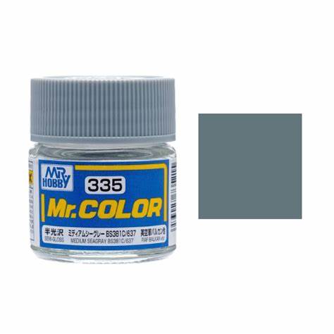 Mr. Hobby Mr. Color 335 - Medium Seagray BS381C 637 (Semi-Gloss) - 10ml