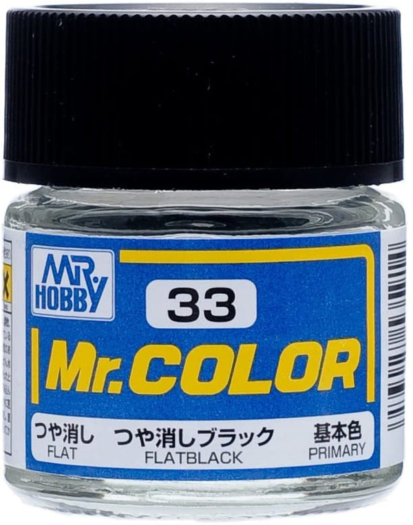 Mr. Hobby Mr. Color 33 - Flat Black (Flat/Primary) - 10ml