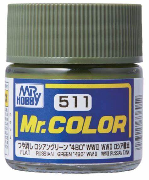 Mr. Hobby Mr. Color 511 - Russian Green, Soviet Tank 4BO (Semi-Gloss) - 10ml