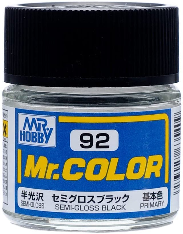 Mr. Hobby Mr. Color 92 - Semi-Gloss Black (Semi-Gloss/Primary) - 10ml