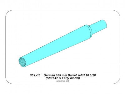 ABER 35L016 1/35 German 105mm Barrel leFH 18 L/28 (StuH 42 G Early Model)