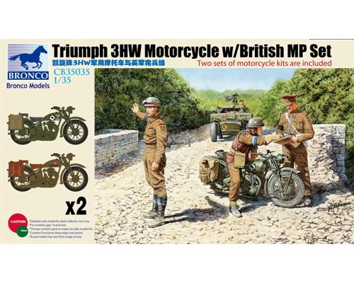 Bronco Models 1/35 Triumph 3HW Motorcycle w/British MP Set