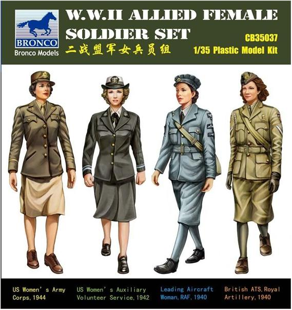 Bronco Models 35037 1/35 WWII Allied Female Soldier Figure Set