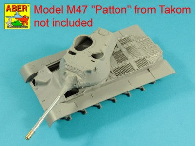 ABER 35L285 1/35 90 mm M-36 Tank Barrel Cyrindrical Muzzle Brake without Mantlet Cover for U.S. M47 Patton